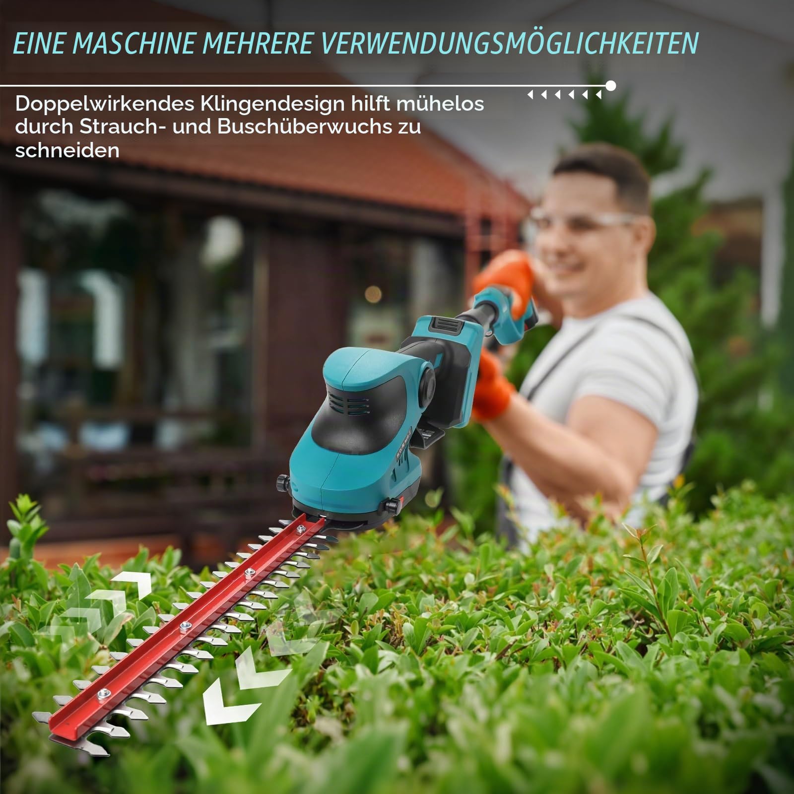 Akku Heckenschere Teleskop 3 IN 1 kompatibel mit Makita 18V (ohne Akkus