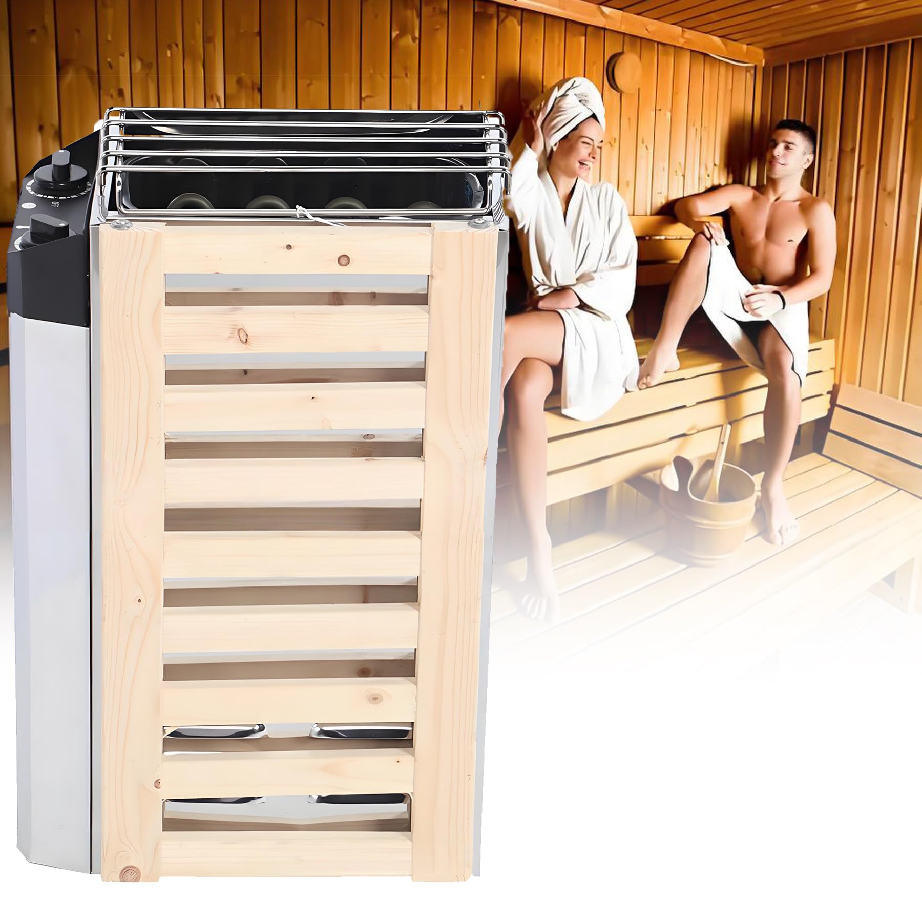 Stufa elettrica per Sauna da 3,6 kW - Stufa a Vapore Secco per casa, Hotel e Spa, Ideale per Ambienti da 70 a 160 Piedi cubi, Perfetta per Locali Commerciali e ricreativi. (3.6kw)