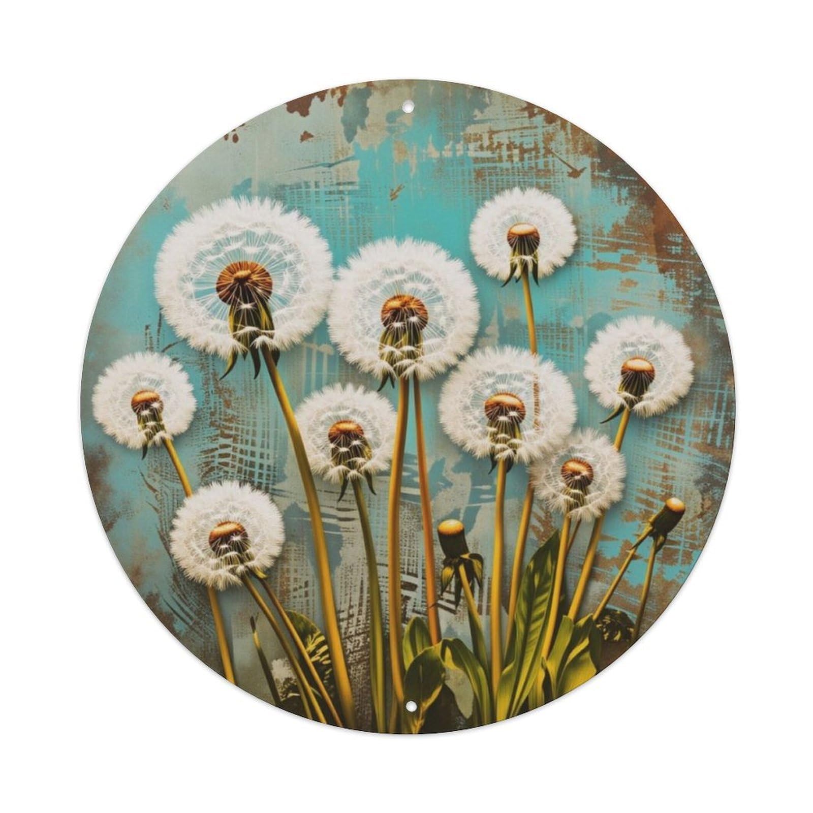 Ldfuieksufg Style Vintage Dandelion Floral Sign Vintage Aluminium Metal Sign, Retro Wall Decor For Home, Bar, Garage & Farmhouse 20X20cm