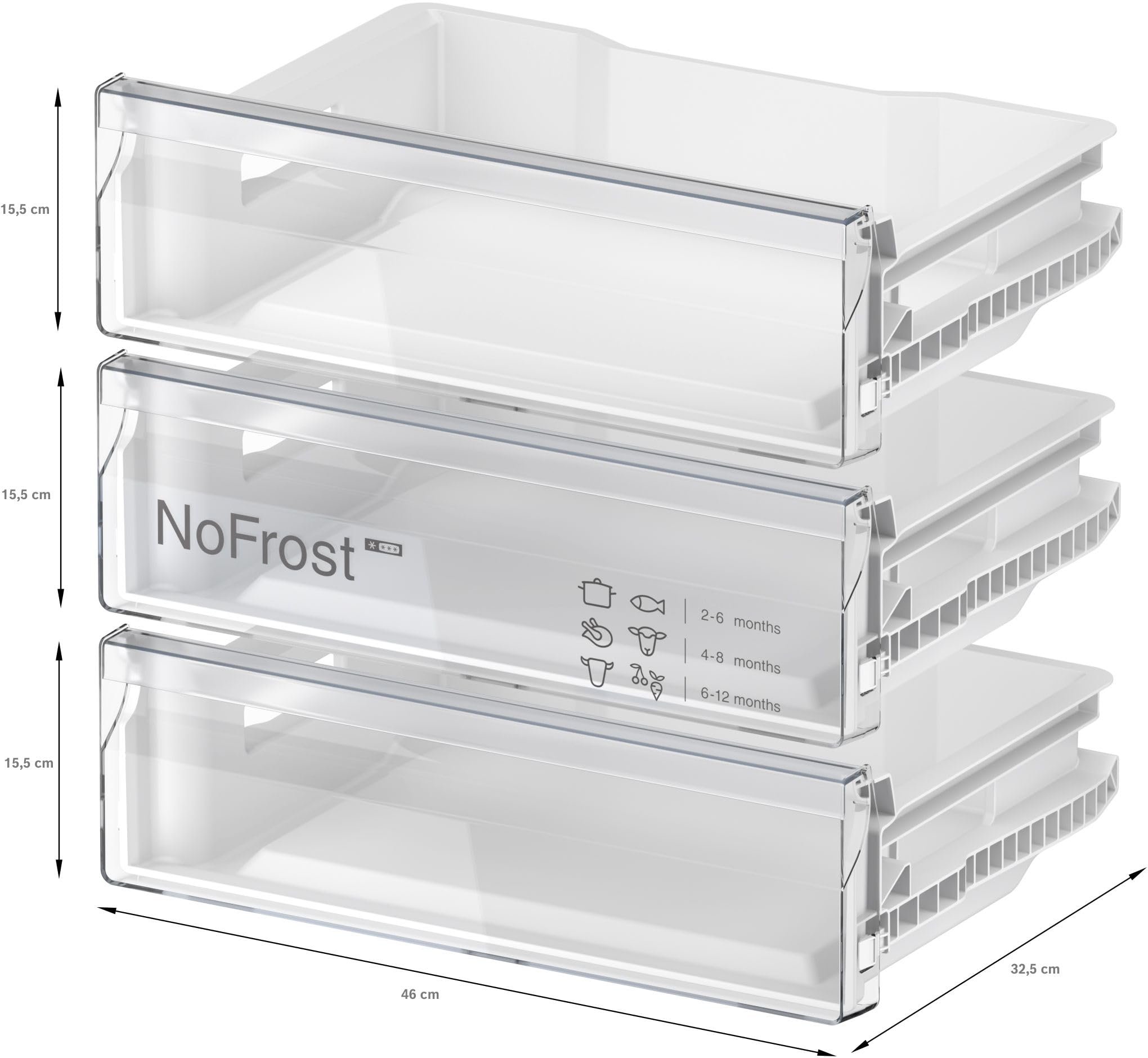 Bosch Serie 6 Smarter Unterbau Gefrierschrank 82 x 59.8 cm 85 L GUN21ADE0 | Made in Germany, NoFrost nie wieder abtauen, SoftClose sanfte Türschließung, SuperFreezing Schnellgefrieren