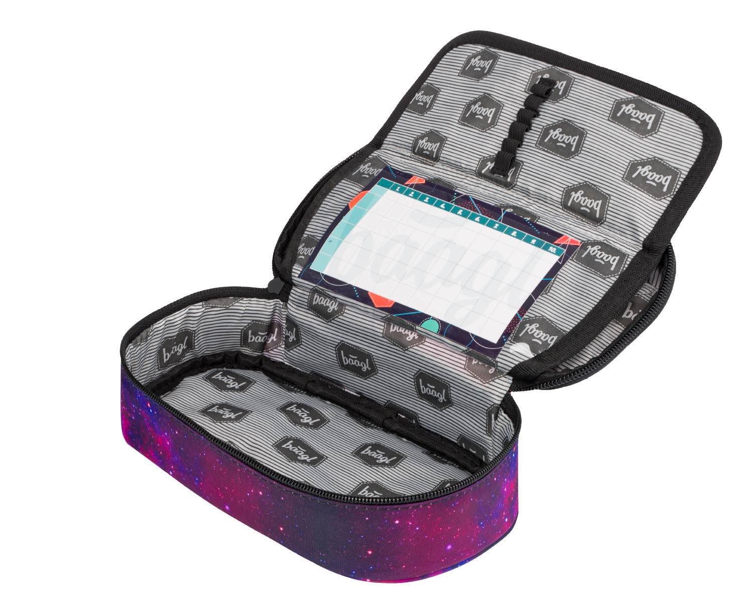 Baagl Juego De Mochila Escolar Para Niña, 3 Piezas, Mochila Escolar A Partir De 3ª Clase, Con Correa Para El Pecho, Ergonómica (Skate Galaxy)