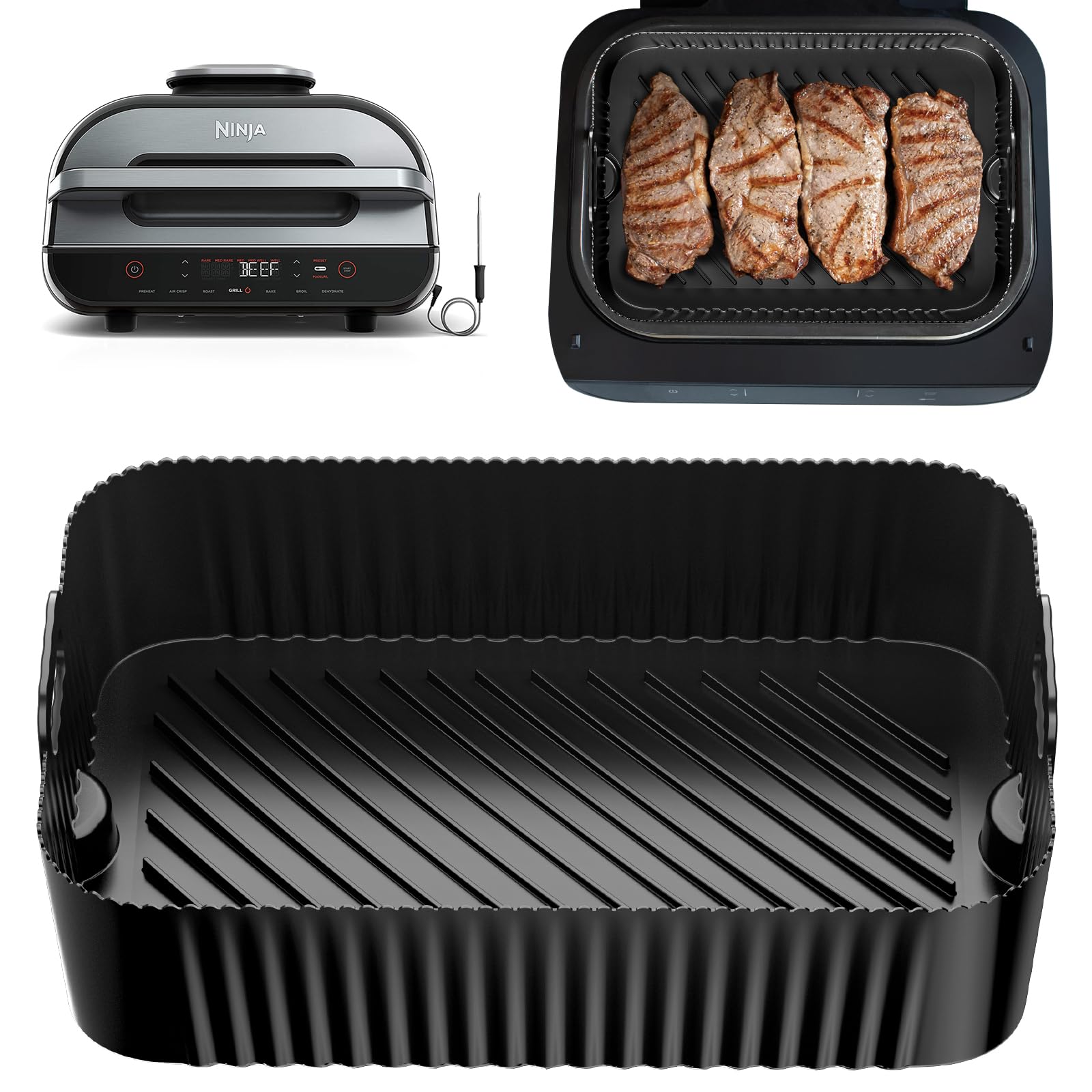 Silicone Air Fryer Liner For Ninja FG551 - Reusable Non-Stick Air Fryer Accessories 5.7L