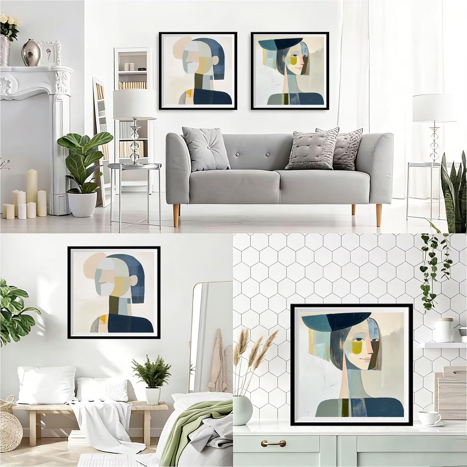 2 sztuki diamentowej abstrakcji, 5D DIY nowoczesne zestawy mozaikowe do malowania diamentowego dla dorosłych początkujących, pełne kwadratowe wiertło, klejnot, kryształ, cekiny, sztuka do dekoracji
