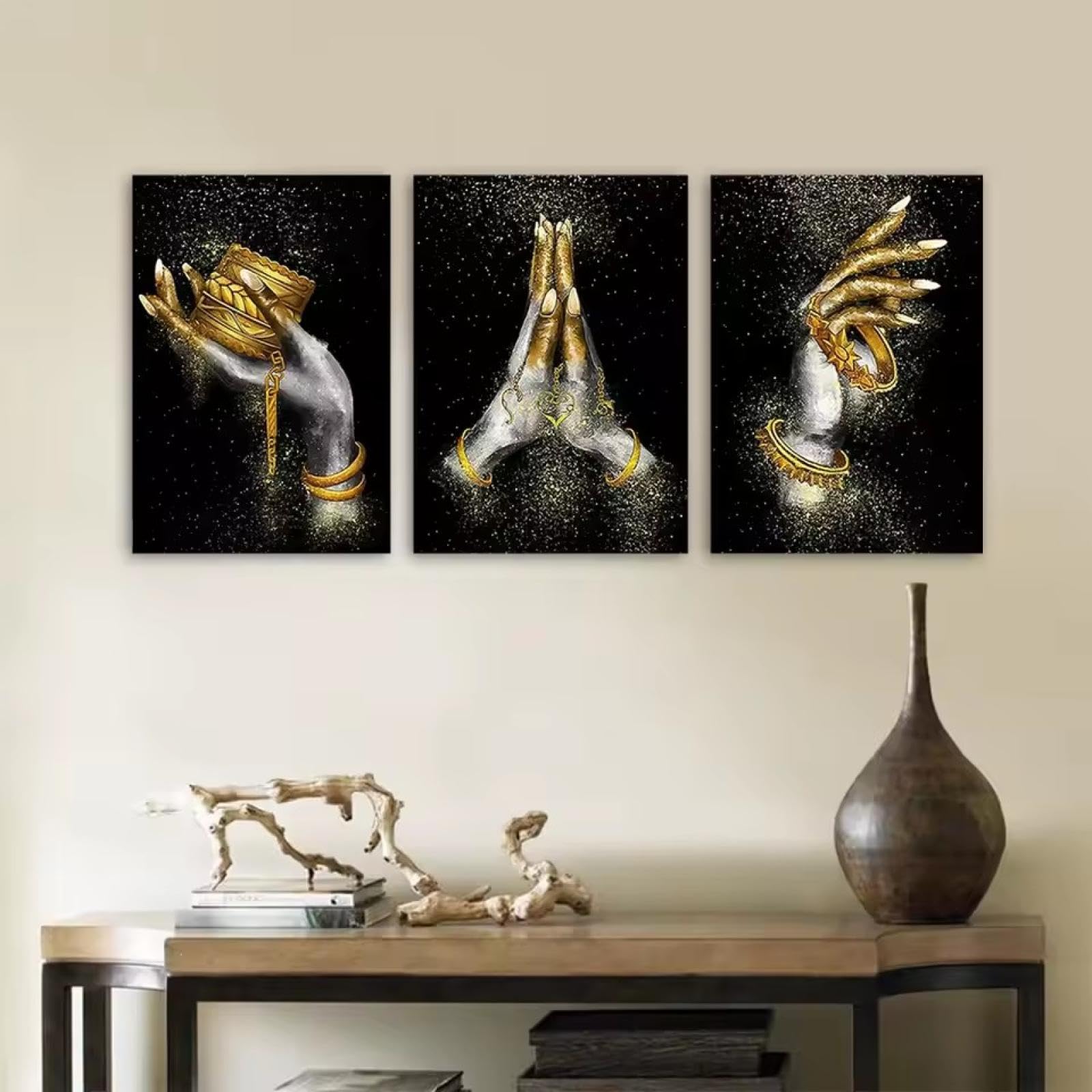 Décoration de chambre à coucher moderne avec tableau triptyque africain - 8