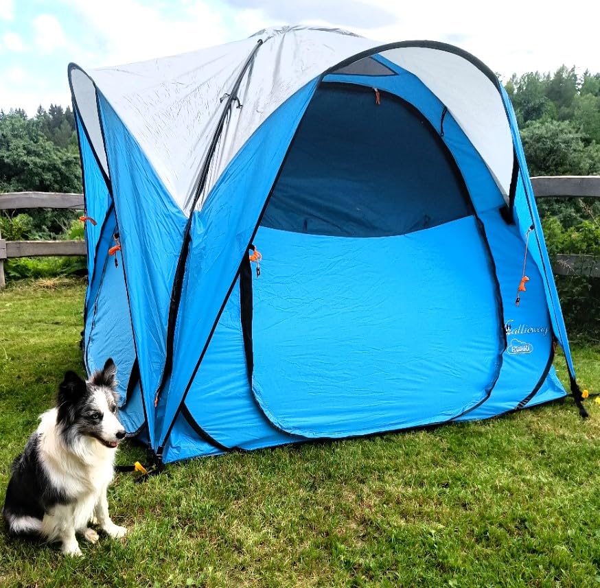 callieway wurfzelt Kwiki Pop Up Tent 225 x 225 cm (4 Persons) (Ocean Blue/Silver Reflect II (FIX)) Sports & Outdoors JHS Lucky Cat Delay Number of Tent Doors: 1 Ausführung:Dichtgummi für gewölbte Wände 8 cm stark - 700 cm lang