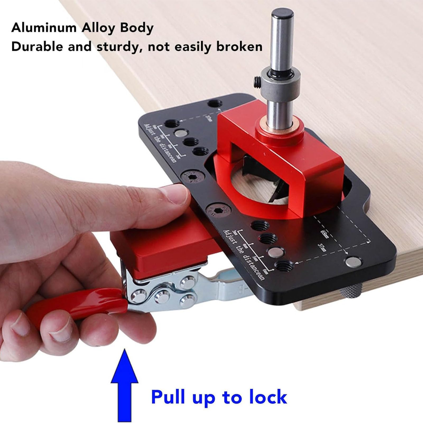Keenso Calibre de perforación oculto para bisagras de aleación de aluminio para una instalación precisa de gabinetes en carpintería y bricolaje, guía de agujeros de 35 mm para placas de 15-25 mm