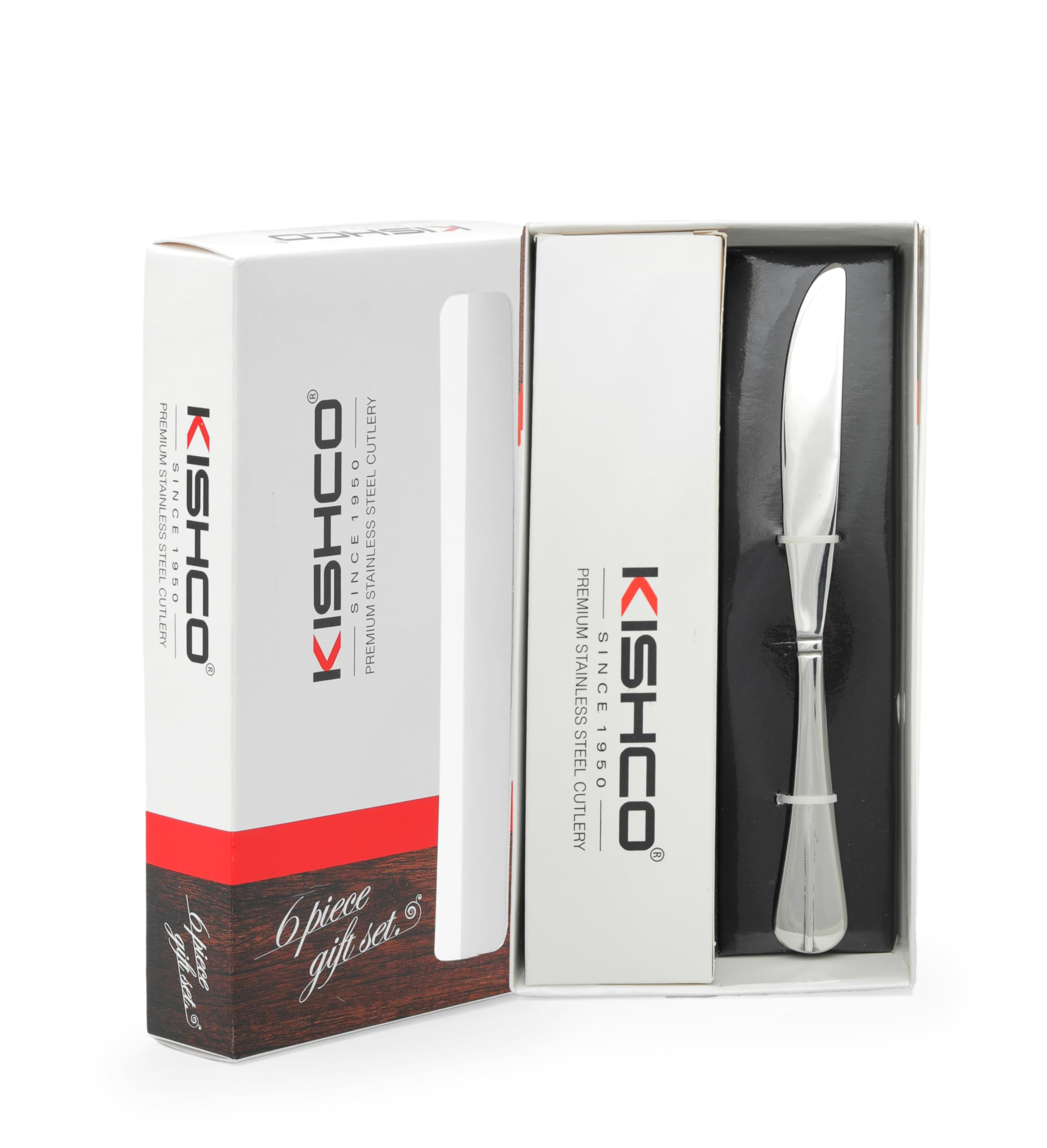 KISHCO Fiesta Stainless Steel Dessert/Dinner Knife Set - Pack of 6 3