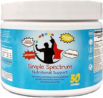 Simple Spectrum Supplement 5.6oz Powder - No Flavor Added - High-Bioavailability Multivitamin/Mineral for Kids (30 Servings)
