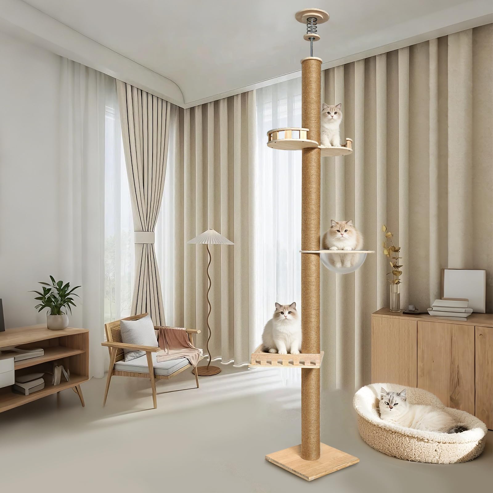 Tiragraffi regolabile in altezza, 255-265 cm, con capsula e colonna