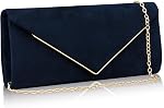 Larcenciel Clutch Purses for Women, Sparkling Envelope Evening Bag with Detachable Chain