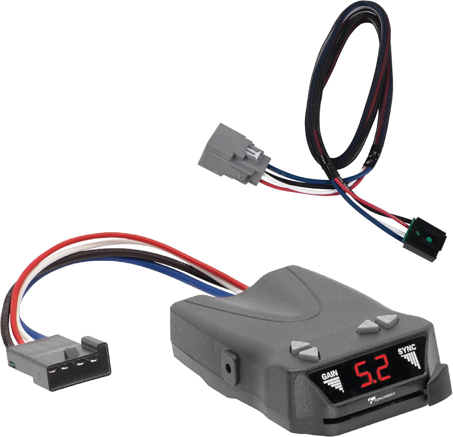 Tekonsha 8507120 Brakeman IV Time-Delay Brake Controller for Trailer with 1-4 Axles and 307300 Trailer Brake Controller Custom Harness for Jeep Wrangler JL/Gladiator