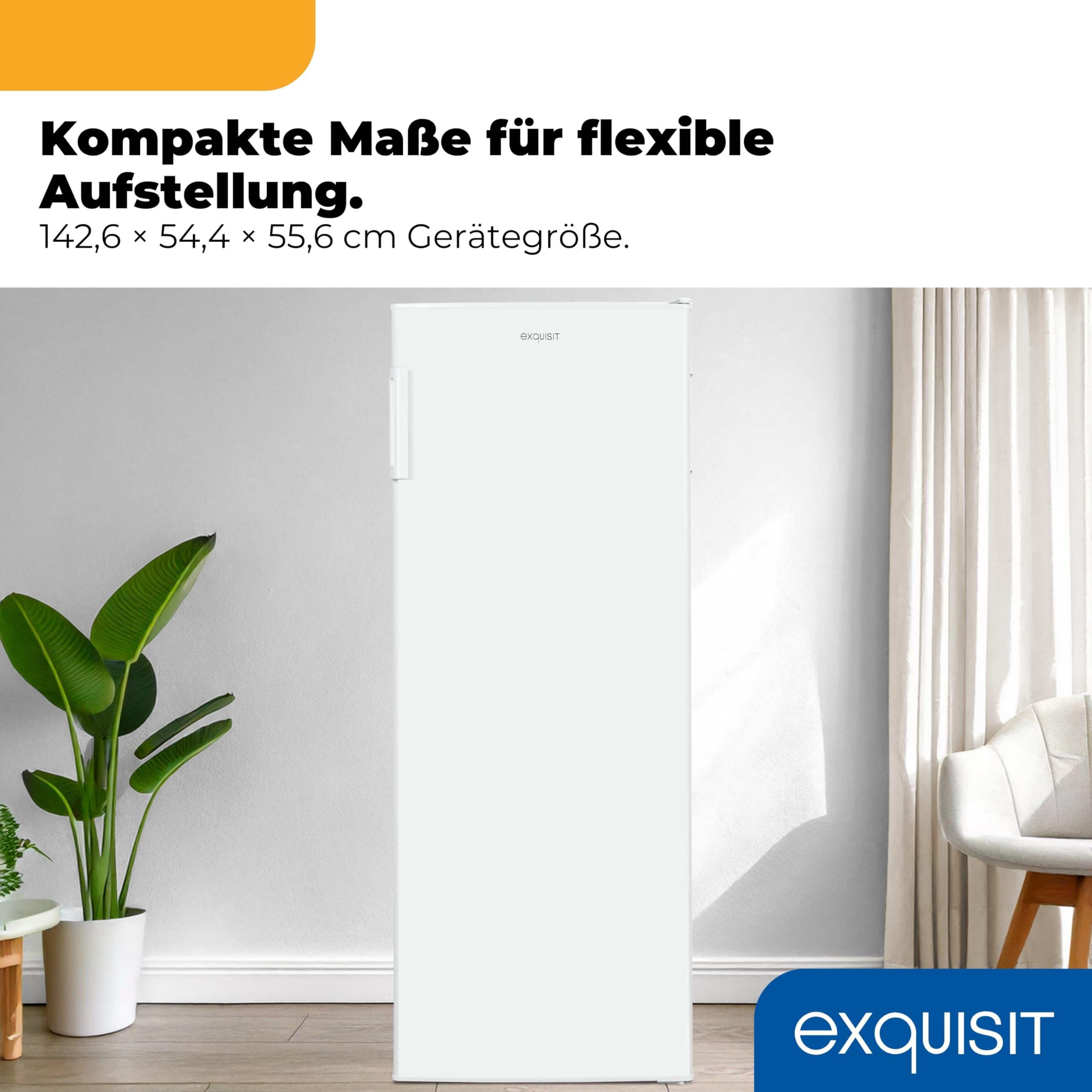 Exquisit Vollraumkühlschrank KS5320-V-H-040E 242 l Energieeffizienzklasse E 40 dB LED-Beleuchtung weiss