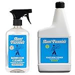 Aunt Fannie\'s Bathroom Cleaning Bundle, Natural Bathroom Cleaner Spray and Toilet Bowl Cleaner, Vinegar and Plant-Based Formula, Streak-Free, Non-Toxic, Safe for Kids and Pets, Pack of 2