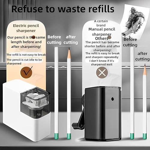 Miniatura 5 de Sacapuntas eléctrico a pilas para niños, escuela, hogar, oficina, para lápices y lápices de colores No. 2