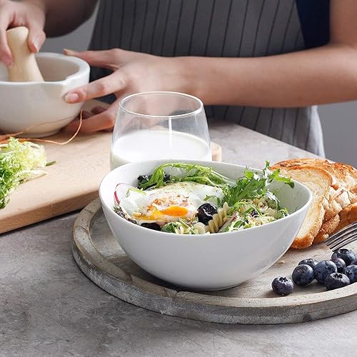 Miniatura 5 de Sweese Juego de 6 cuencos de cereales de 28 onzas y platos de postre de 7.8 pulgadas