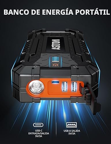 Miniatura 3 de AstroAI S8 Ultra 4000A arrancador de coche, caja de salto hasta todos los motores de gasolina y diésel de 12L, banco de energía portátil de 12 V