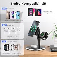COLSUR MagSafe 5 az 1-ben vezeték nélküli töltőállomás iPhone Apple Watch AirPods fekete 5