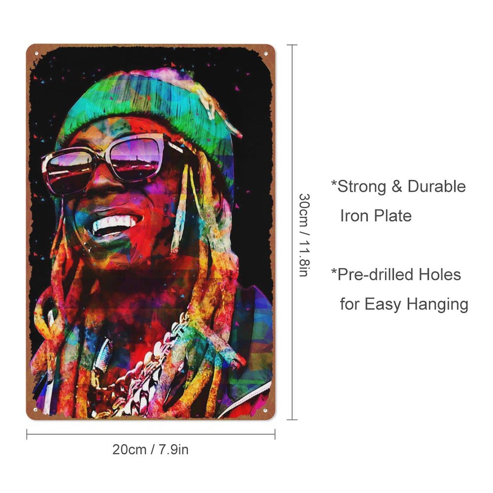 FRAOMHFW Lil Wayne Poster Wall Art Cover Room Vintage Aesthetic Poster Decorative Painting for Living Room Bedroom Elegant Poster 40x60cm Without Frame