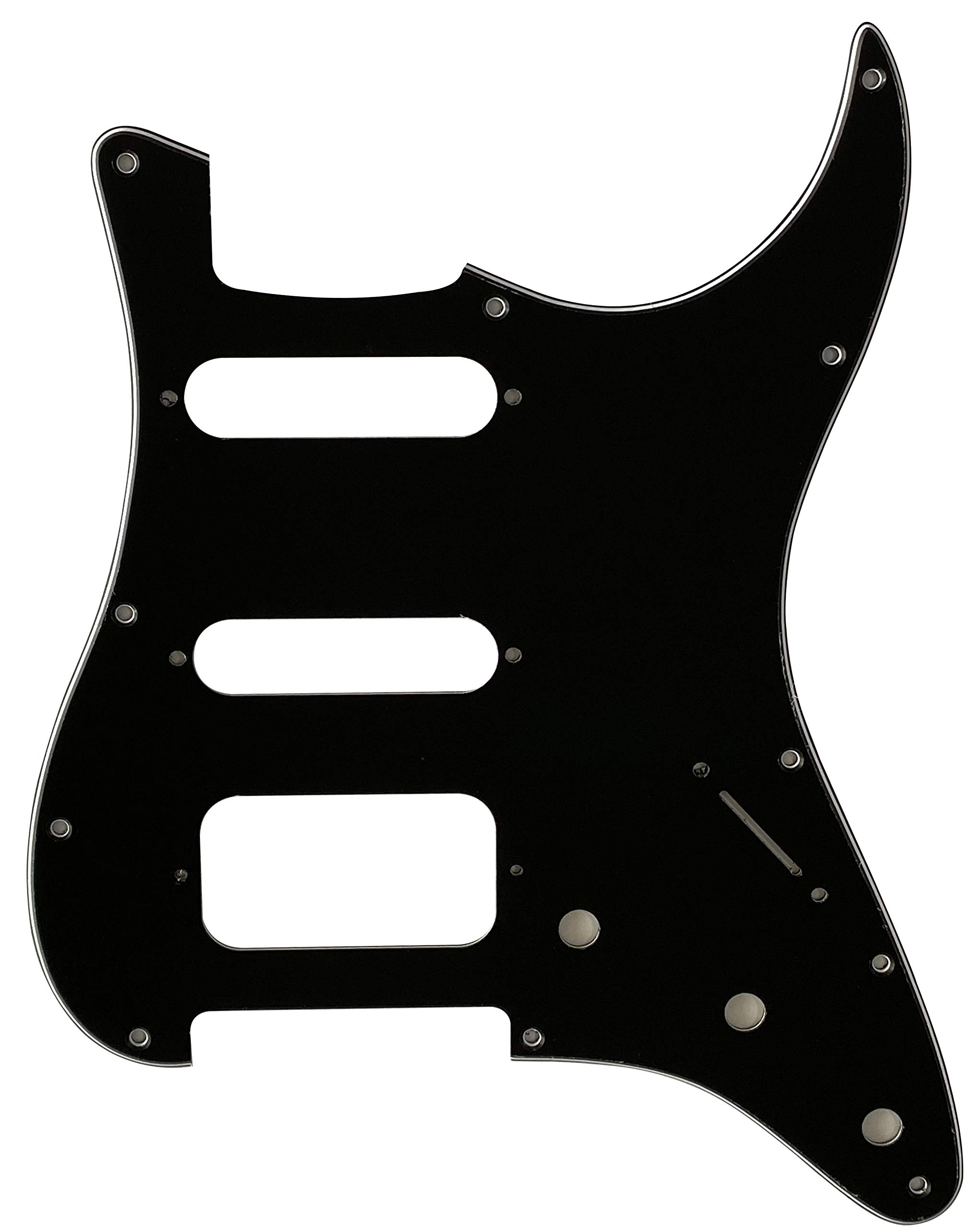 Guitar Parts For Fender 11 Sctew Stratocaster Start HSS Style Guitar Pickguard (3 Ply Black)