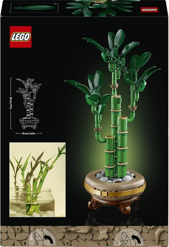 LEGO Botanicals Şans Bambusu 10344 – Yetişkinler için Bambu Sapları, Çakıl Taşları ve Ahşap Efektli Saksı İçeren Sevgililer Günü'ne Özel Dekoratif Bitki Modeli Yapım Seti (325 Parça)