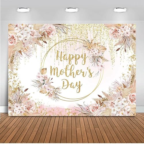Mocsicka Telón de fondo floral bohemio para el día de la madre, flores bohemias, feliz día de la madre, fiesta de fotografía, fondo floral con