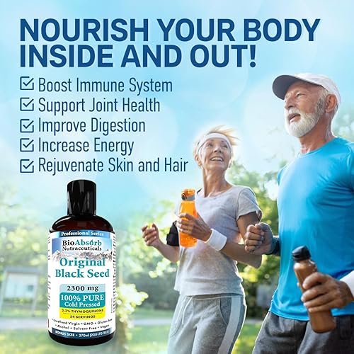 Miniatura 5 de Bio Absorb Aceite de semilla negra. Suministro para 54 días de aceite de semilla de comino negro prensado en frío sin refinar (Nigella Sativa) (9