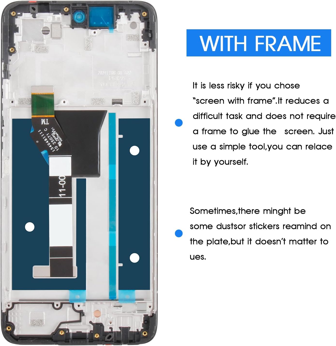 Screen Replacement for Motorola G 5G 2025 Display,6.7" for Motorola Moto G 5G 2025 LCD Screen Display Touch Digitizer Full Assembly XT2513V XT2513-1 XT2513-2 LCD Repair Kit with Frame +Tools