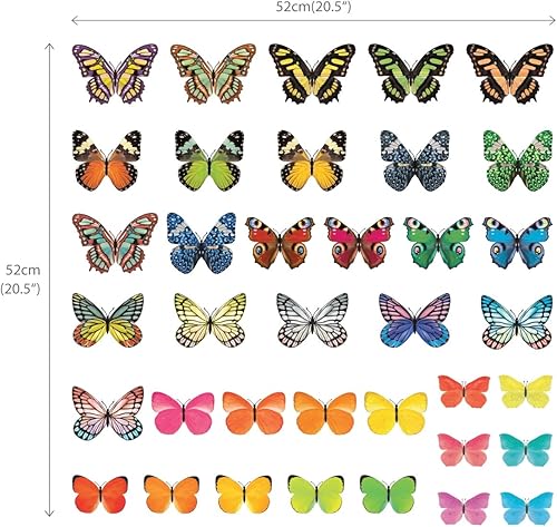 Miniatura 7 de Decowall Pegatinas de pared para niños con diseño de mariposas vivas y pegatinas de pared extraíbles para la habitación de los niños (1705 8025)