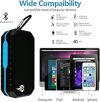 Vista 2 de Altavoz Bluetooth portátil, altavoz inalámbrico impermeable IP65, altavoces Bluetooth inalámbricos para exteriores, Bluetooth 5.0, micrófono