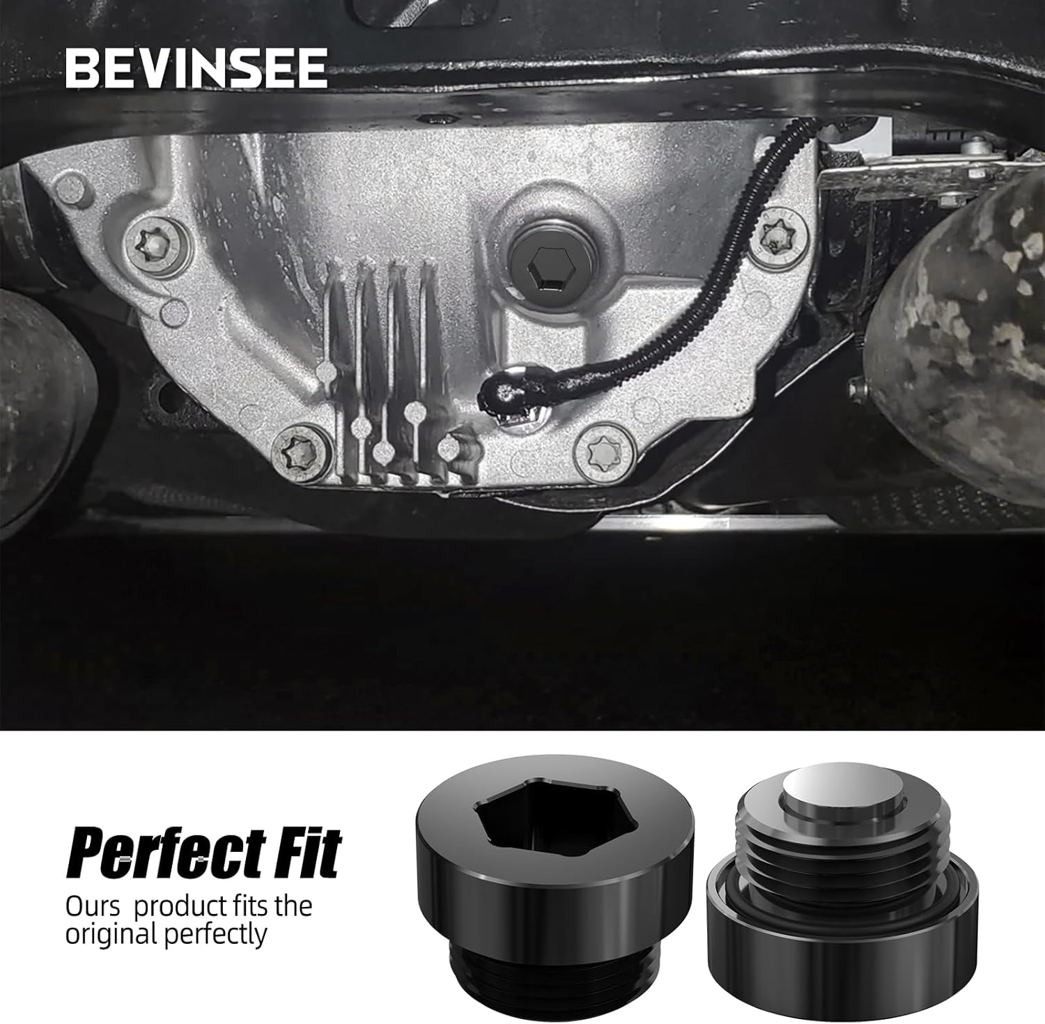 Bevinsee 2pcs Differential Fill Plug with O-Ring & Vanos Oil Supply Line Hose Compatible with E60 E46 04/1997-08/2006