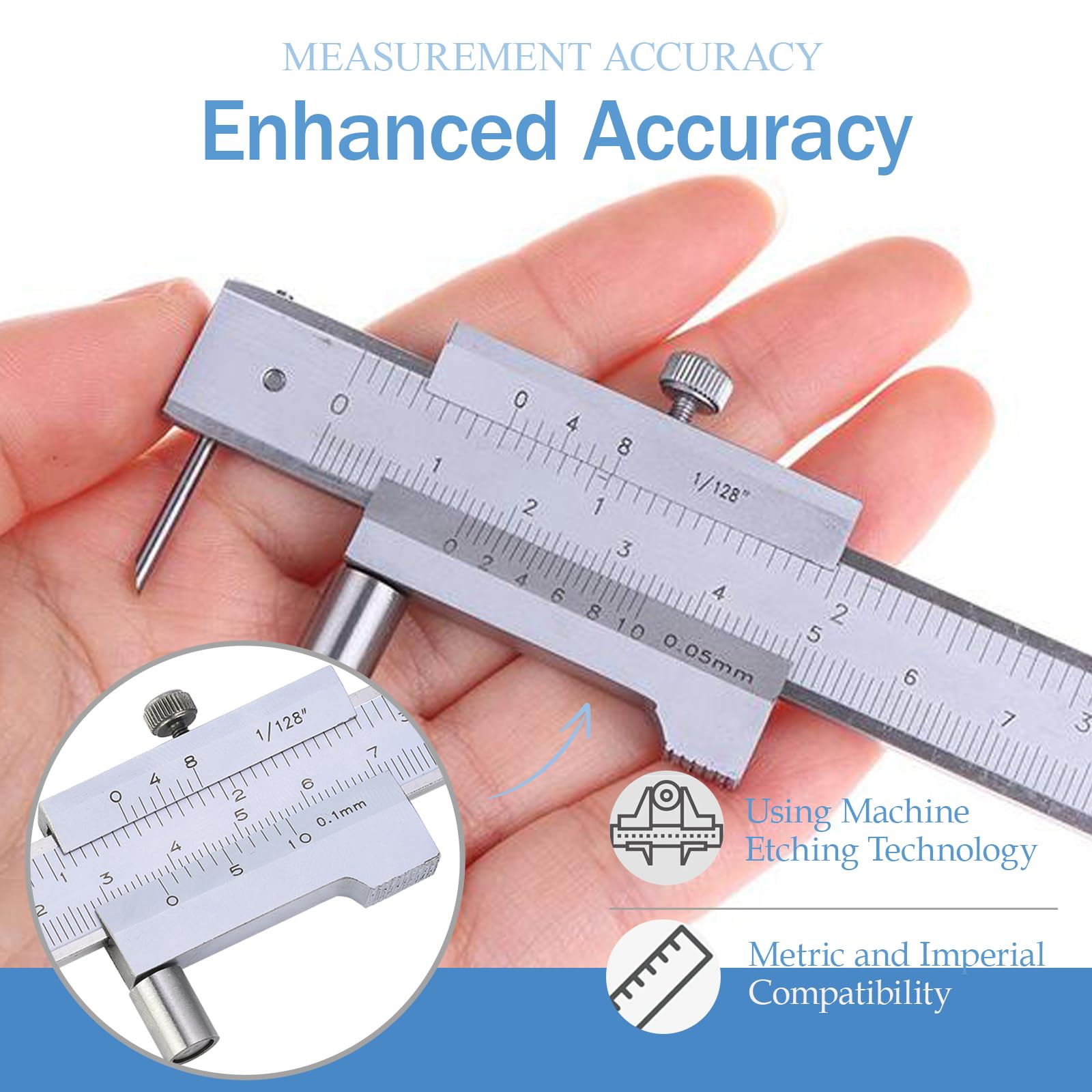 Precision Vernier Calipers - 0-200mm Stainless Steel -3