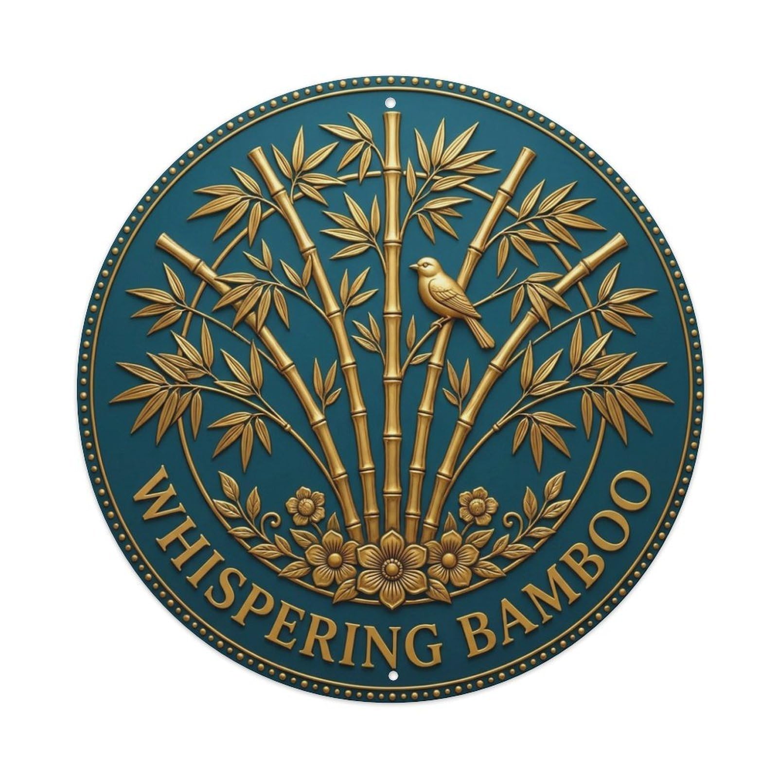 Vintage Whispering Bamboo Flower Zen Yoga Metal Tin Sign