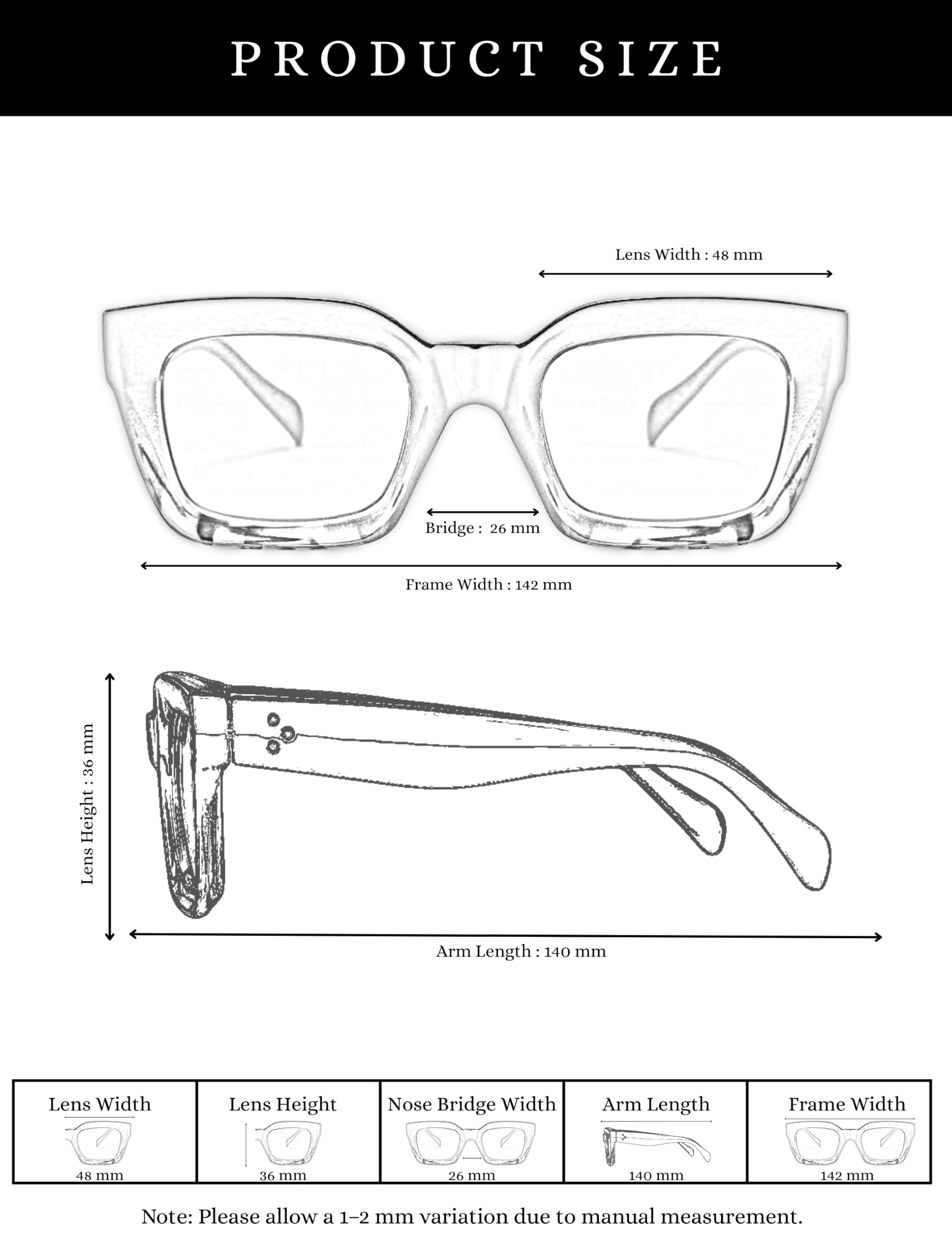 4Flaunt Dotted Series Oversized Square Blue Light Blocking Glasses for Women & Men | Thick Bold Stylish Glares with UV400 Protection | Computer, Gaming & Screen Time Eyewear (C5 - Black Demi) 4