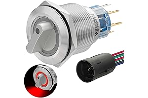 3-Way Rotary Switch 12V - Toggle Between Red LED Options