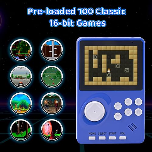 Miniatura 3 de Consola de videojuegos portátil para niños, 100 juegos de 16 bits, consola de juegos retro de mano, consola de juegos fácil de viajar, pantalla a