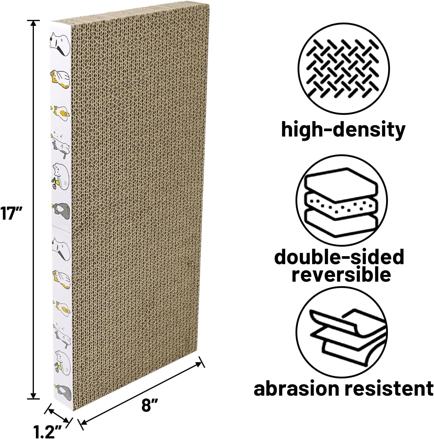 PatiencET Cat Scratcher 4 PCS Cat Scratch Pad Reversible Scratcher Scratching Texture Design Durable Scraper : Pet Supplies