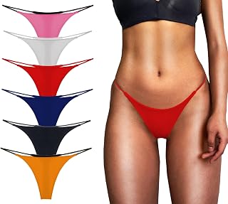 Women Seamless Thongs G String Panties Low Waist Thong Underwear No Show Cotton Thongs