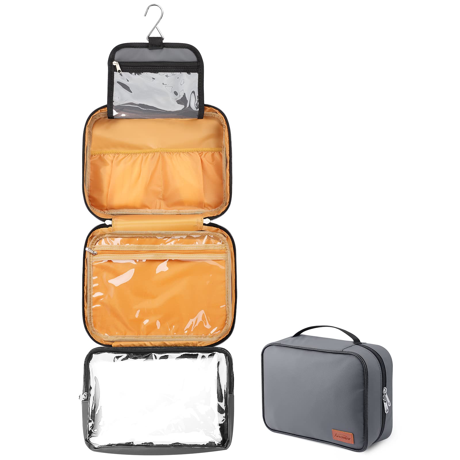 ALLONWAY Beauty Case Da Viaggio, Uomo e Donna Trousse Da Viaggio, Impermeabile Borsa Toilette, con Gancio e Borsa Trasparente Removibile, Per il Fitness in Vacanza, Blu