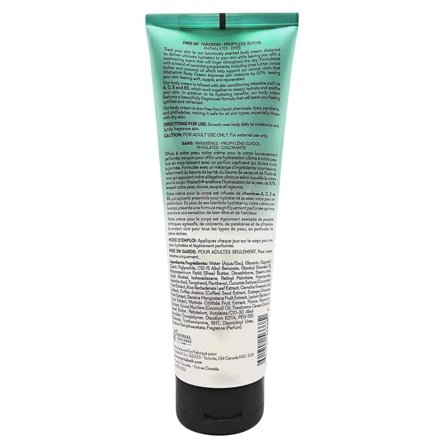 Vitabath Cucumber & White Tea Moisturizing Body Cream - Soothing Hydration Vitamin & Nutrient Skin Care - Replenishing All Over Dry Skin Lotion Moisturizer for Women & Men - 8 Ounce