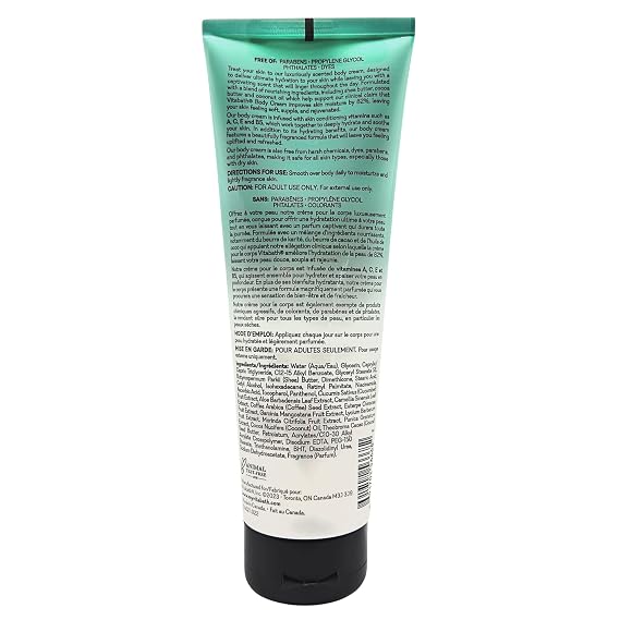 Vitabath Cucumber & White Tea Moisturizing Body Cream - ترطيب مهدئ من فيتامين والعناية بالبشرة المغذية - تجديد مرطب غسول البشرة الجافة للنساء والرجال - 8 أونصة