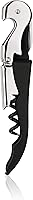 True Truetap Double Hinged Waiter's Corkscrew Wine Opener, Stainless Steel Wine Bottle Opener with Built In Foil Cutter, Home Bar Tools, Bar Cart Accessories, Wedding Gifts, Set of 1, Black