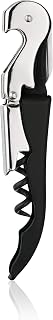True Truetap Double Hinged Waiter's Corkscrew Wine Opener, Stainless Steel Wine Bottle Opener with Built In Foil Cutter, Home Bar Tools, Bar Cart Accessories, Wedding Gifts, Set of 1, Black