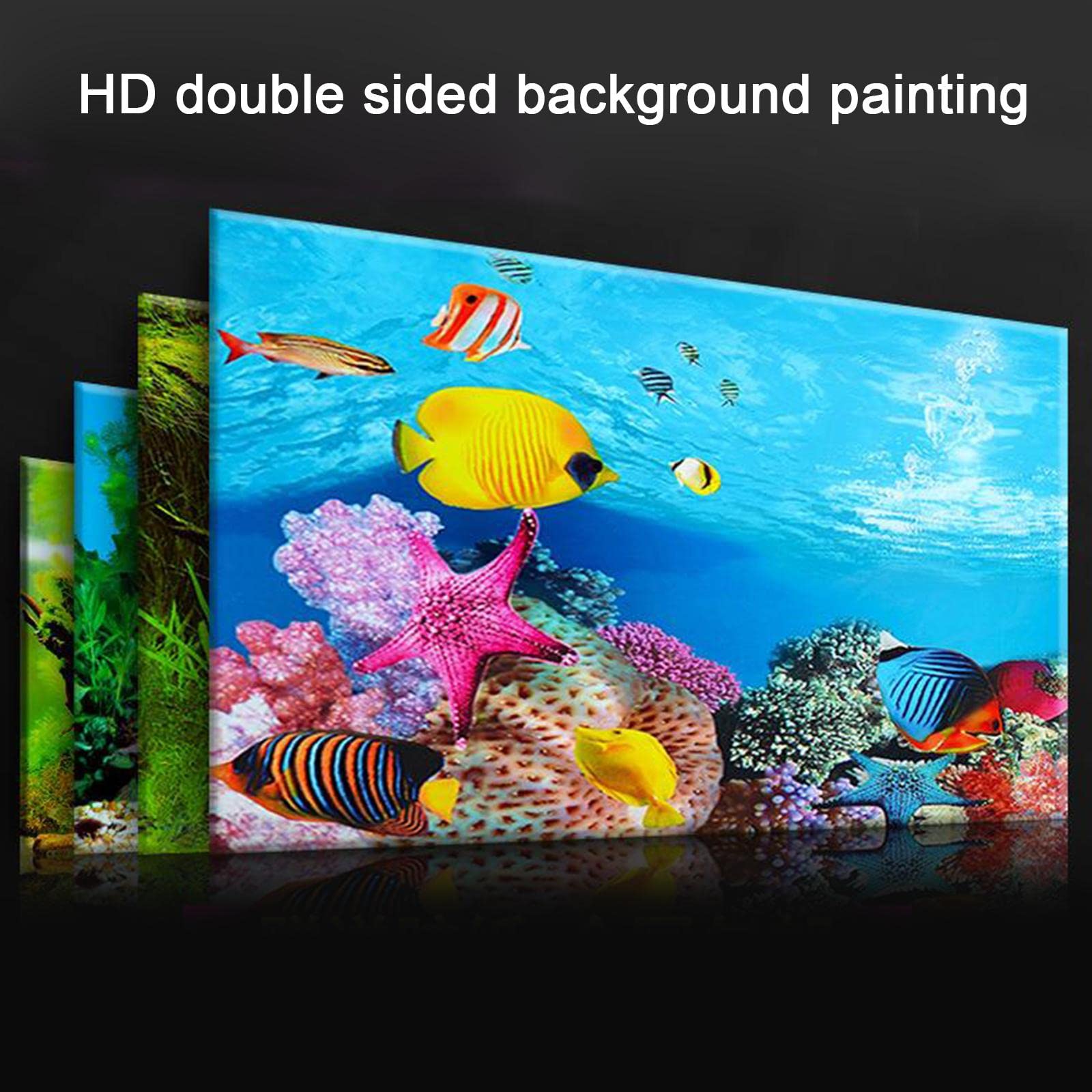 Poster Aquarium Sticker Aquarium Poster Image Décoration PVC Autocollant Doubleface Convient pour Bureau