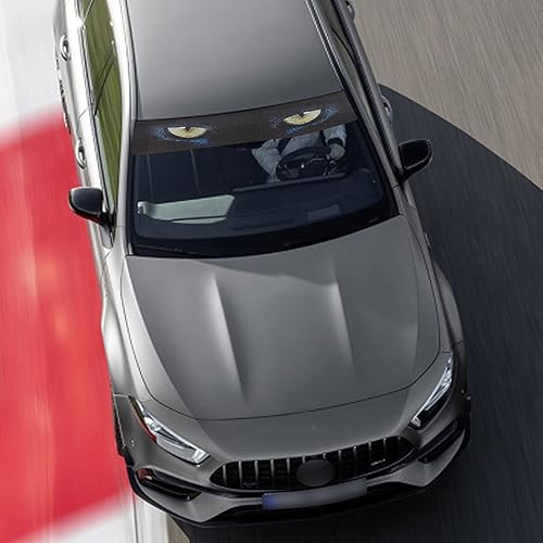 Miniatura 3 de TOMALL Calcomanía 3D de ojos de leopardo para parabrisas de automóvil, ventana, cuerpo, maletero, impermeable, transparente, fácil de quitar, ojos