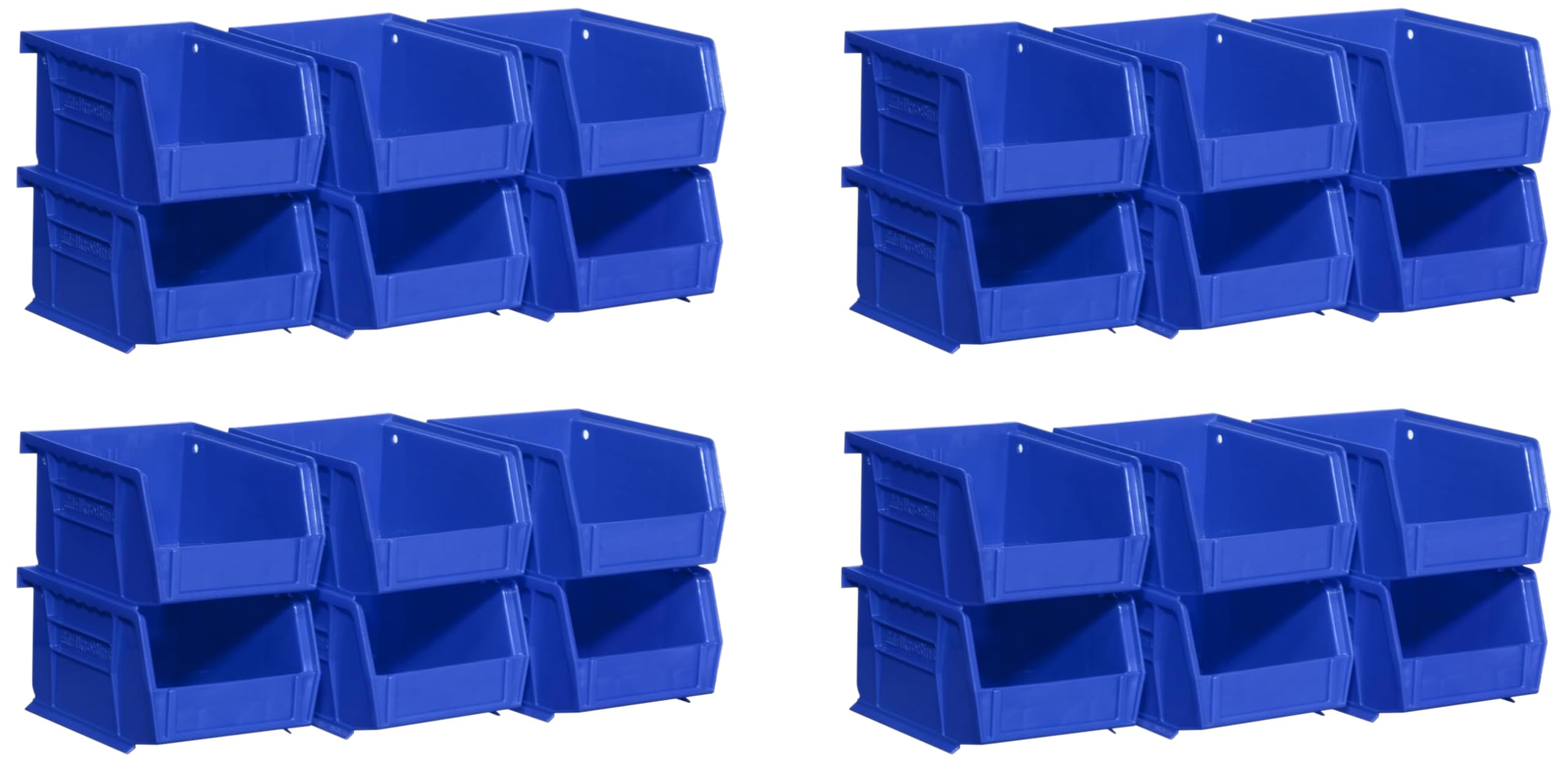 Akro-Mils 30210 AkroBins Plastic Storage Bins, Space-Saving Stackable Bins for Garage, Pantry, Craft Organization, 5" x 4" x 3", Blue,(Pack of 24)