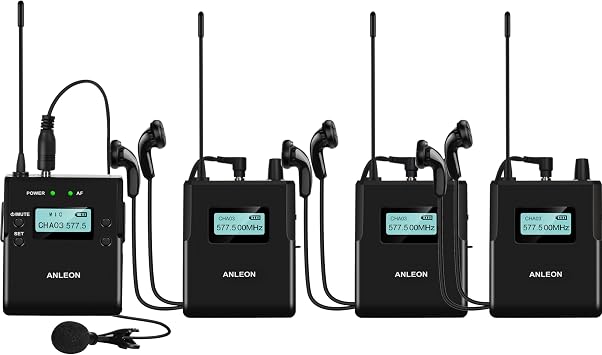 ANLEON MTG-400 Wireless Tour Guide Language Interpretation System Crystal Clear Audio Wireless Lavalier Lapel Microphone System 3