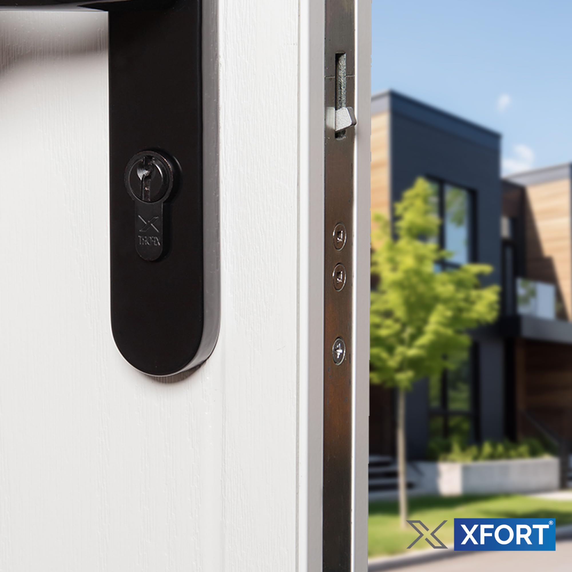 XFORT Matt Black 45/55 Euro Cylinder Lock (100mm), UPVC Door Lock, 6 Pin Cylinder Lock with 3 Keys, PVC Door Lock - Image 2