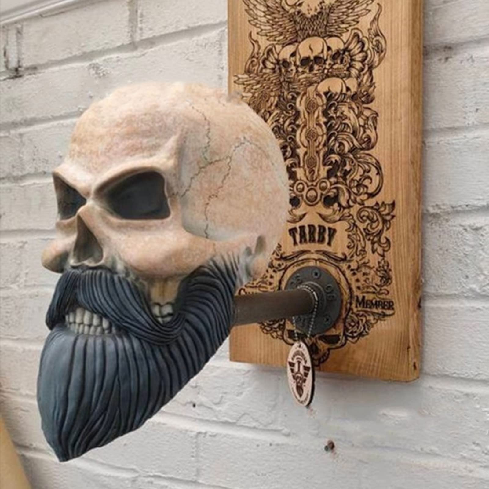 Changor Porte Casque Moto Tete De Mort, Support De Casques Squelette En Résine Synthétique Décoratif Mural Pour Salon Pour Studio