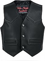 Vista 1 de Daniel Smart - Chaleco de piel de vaca para niños pequeños, con diseño único de lados lisos y múltiples bolsillos