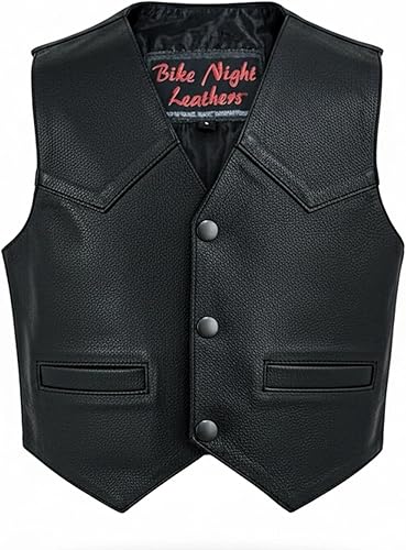 Daniel Smart - Chaleco de piel de vaca para niños pequeños, con diseño único de lados lisos y múltiples bolsillos